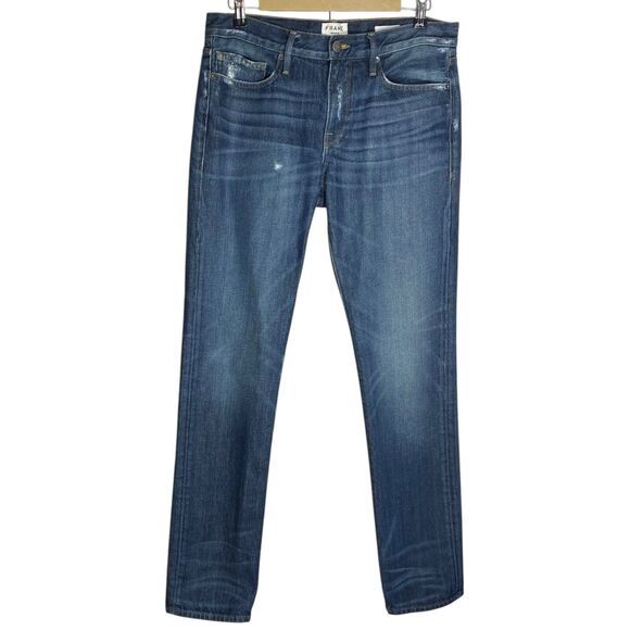 Frame Jeans Mens 32 (33x34) L'Homme Slim Fit Straight Leg Blue Comfort Stretch